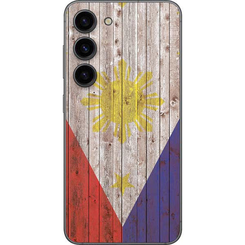 Philippines Flag Dark Wood Galaxy S23 Skin
